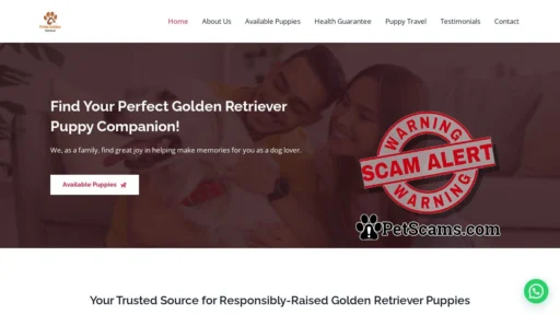 Scam Website: primegoldenretriever