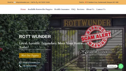 Scam Website: Rott Wunder – Rottweiller Puppies For Sale