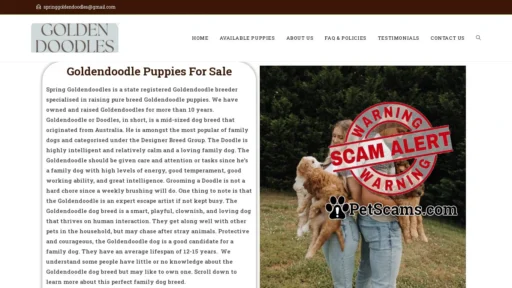 Scam Website: SPRING GOLDENDOODLES – State Licensed Goldendoodle Breeder