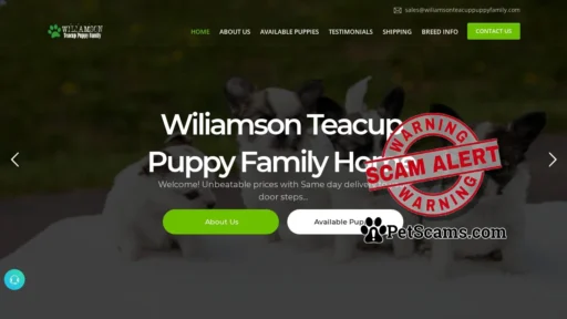 Scam Website: Wiliamson Teacup Puppy Family Home | Home